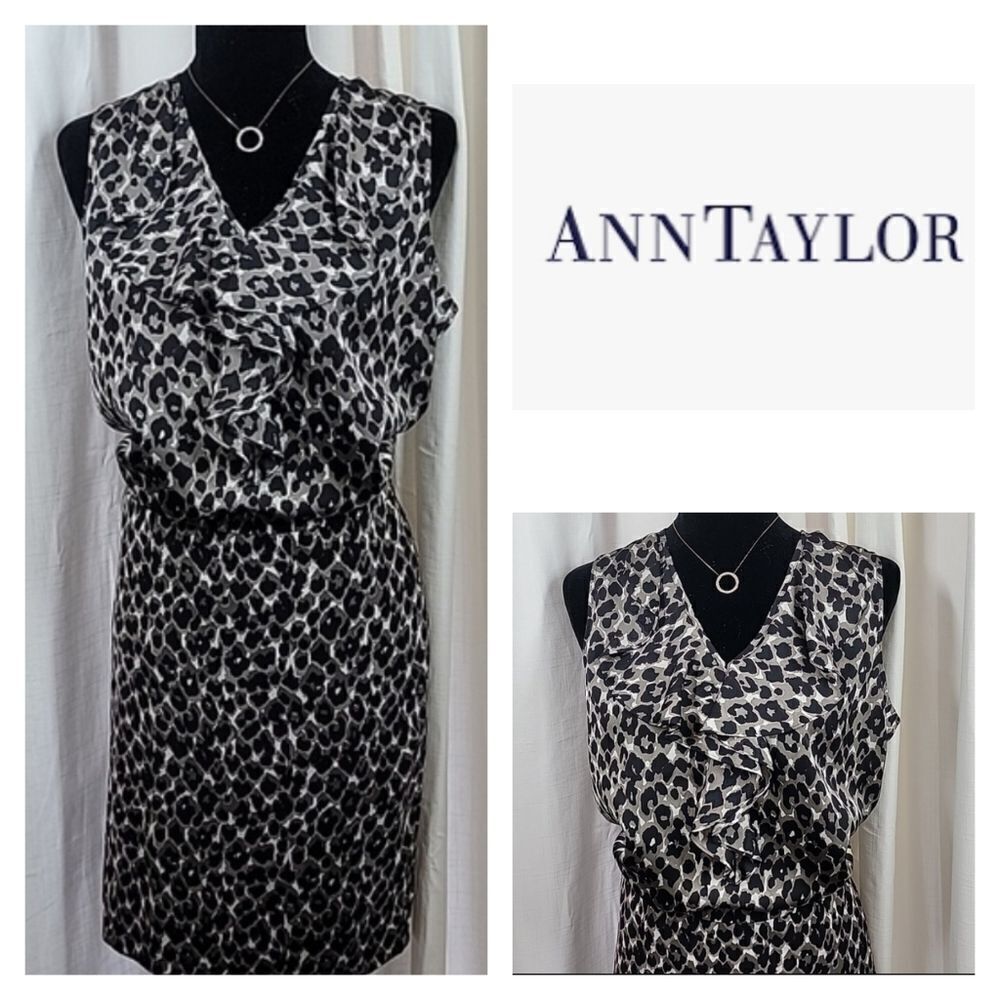 Ann Taylor Animal Print Sleeveless Blouse and Skirt 2-piece Set